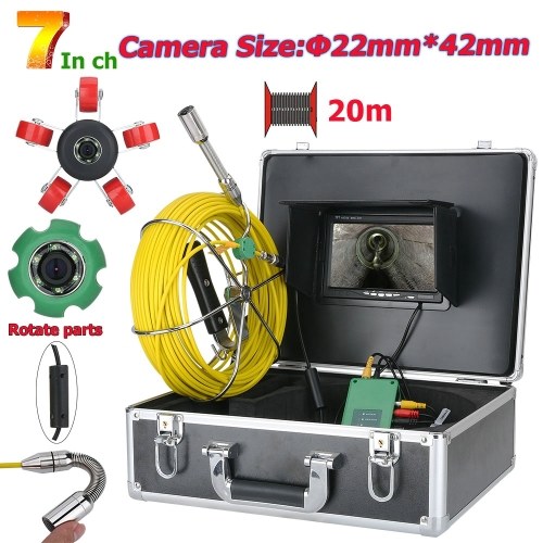 Cámara de video de inspección de tubería de 22 mm y 7 pulgadas
