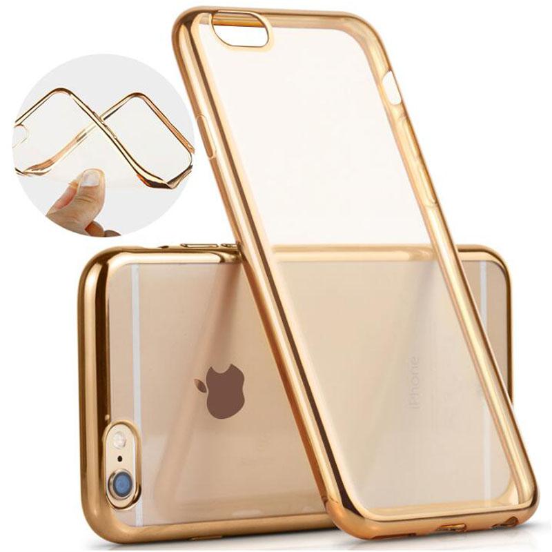 Ultra thin Electroplating Plating Soft Clear TPU Case For iPhone X 5S SE 6 6S 7 8 Plus iPhoneX Samsung S6 S7 Edge S8 Note Note8