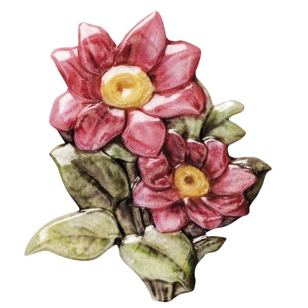 Wachsornament "Blüten de luxe" 6, farbig, geprägt, 6-7cm