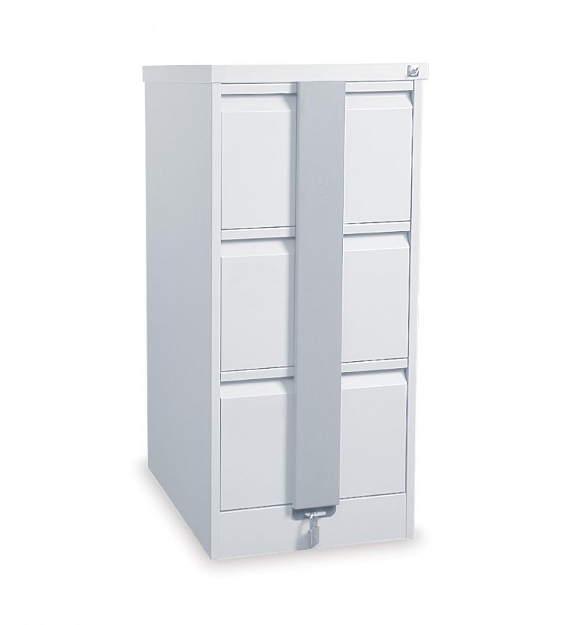 Silverline Kontrax 3 Drawer White Security Filing Cabinet