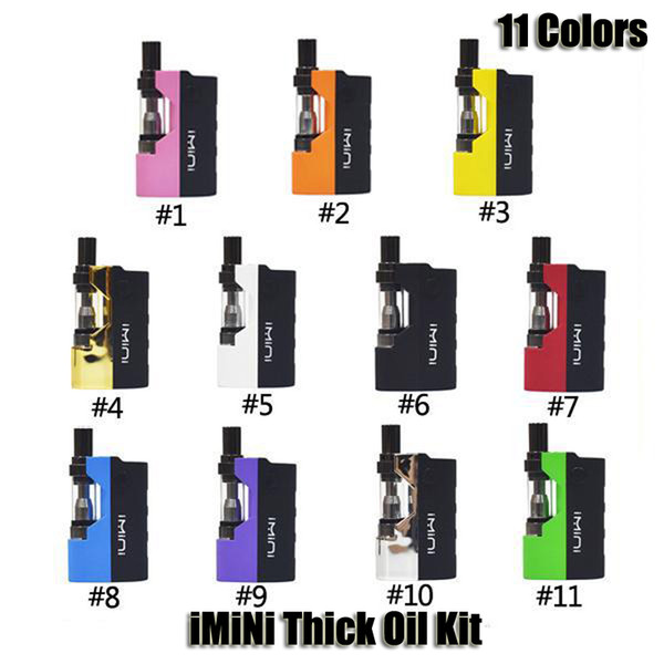 Authentic Imini Thick Oil Kit Built-in 500mAh Battery Box Mod 510 Thread 0.5ml 1.0ml Liberty V1 Tank Cartridge Vaporizer Kit Genuine