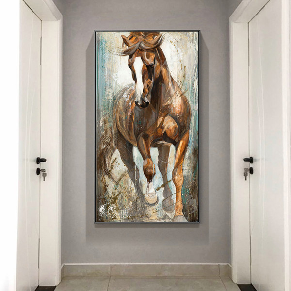 Modern Horse Canvas Painting Animals Wall Art Poster Big Size Canvas Painting for Living Room Canvas Painting No Frame