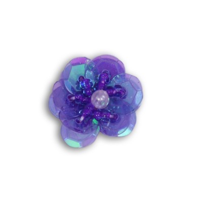 Paillettenblumen, Ø2cm, 10 Stück, violett-irisierend