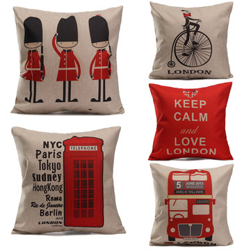 England Style Printing Cushion Cover