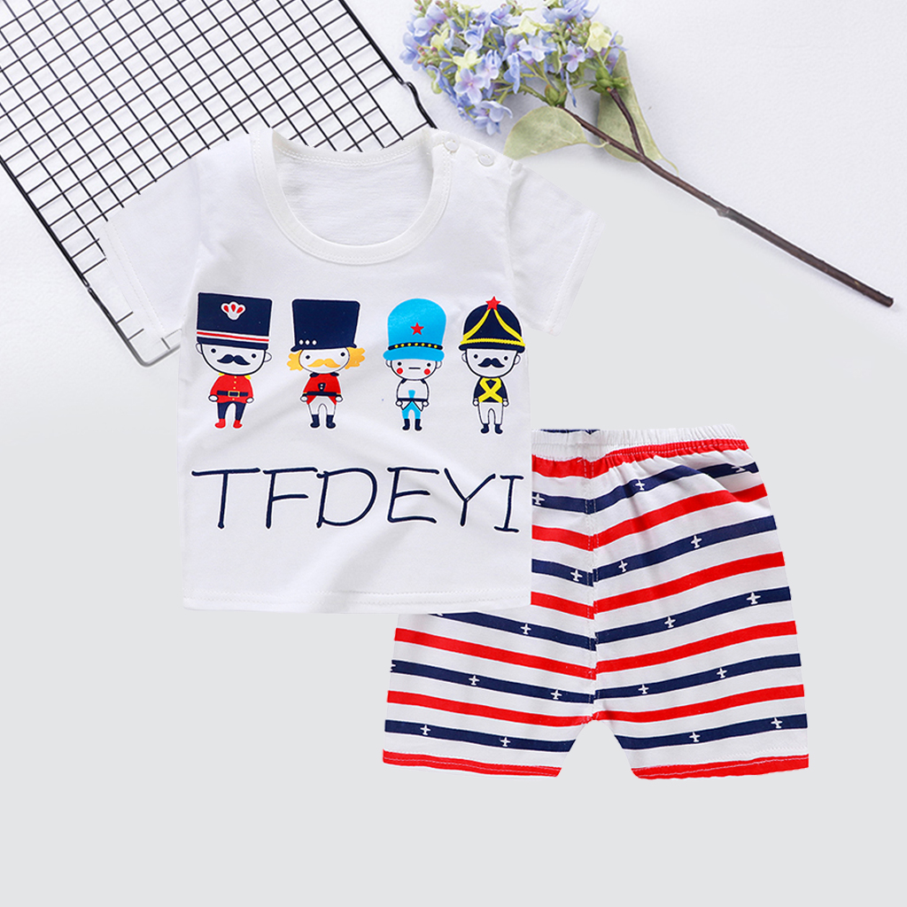 Baby / Toddler Toy Figure Print Tee and Striped Shorts Set
