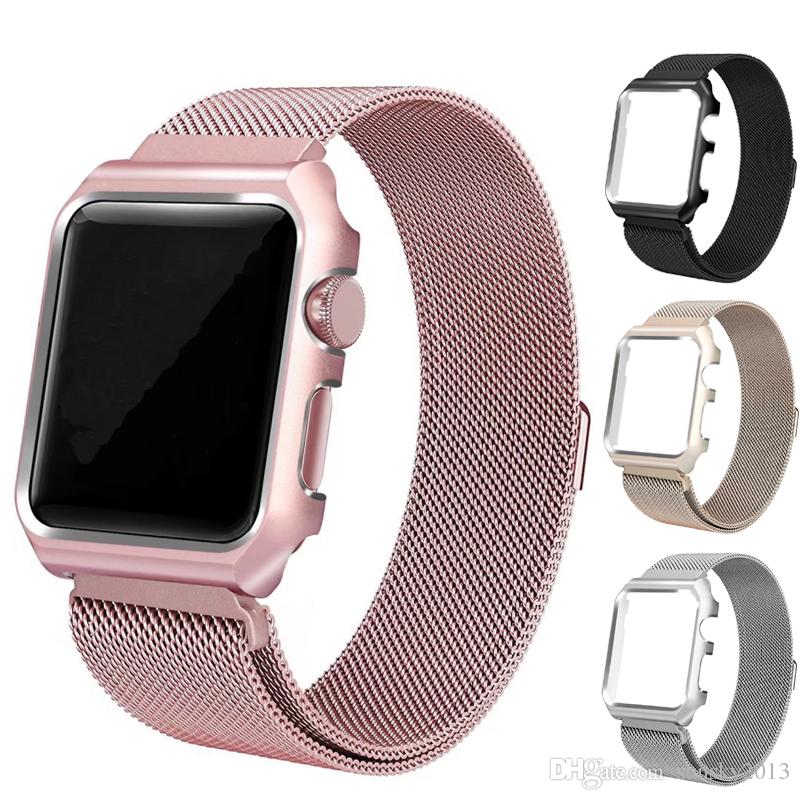 Stainless Steel Watchband for Apple iWatch Watch Band Strap+Cover Case for Apple Watch Series 1 2 3 iWatch 38mm/42mm