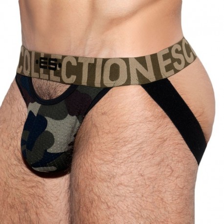 ES Collection Double Opening Push Up Mesh Jock - Camouflage XS