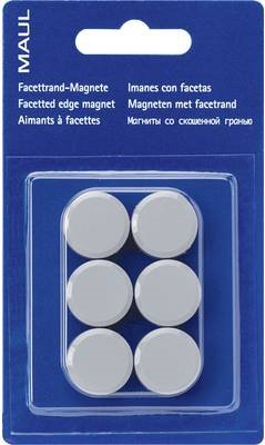Maul Magnet MAULpro (Ø x H) 20 mm x 8 mm rund Grau 6 St. 6176284 (6176284)