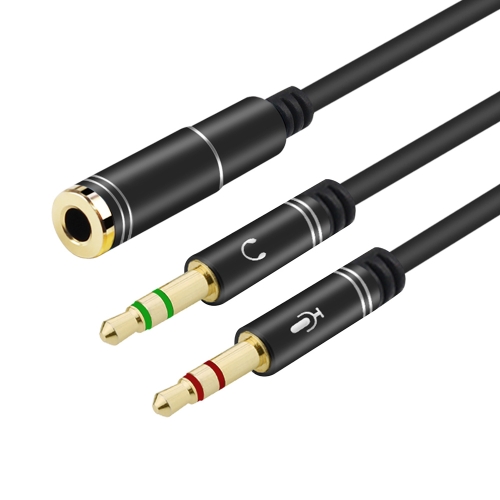 M4 3.5mm Audio Y Splitter Cable 1 Hembra a 2 Masculinos Auriculares Microfono Cable chapado en oro para auriculares Adaptador de PC