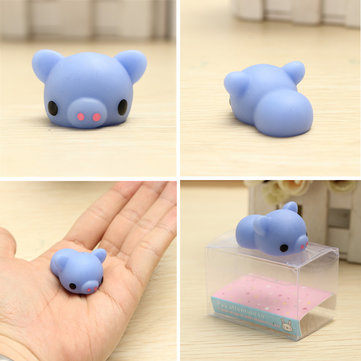 Mochi Blue Piggy Squishy Squeeze Pig Cute Healing Toy Kawaii Collection Stress Reliever Gift Decor