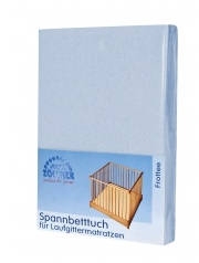 Zöllner Spannbetttuch für Laufgittermatratze Frottee uni hellblau 95/95