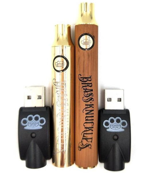 Brass Knuckles Adjustable Battery 650mAh 900mAh Gold Wood Adjustable Voltage Vape Pen for Connected Abracadabra Cartridges