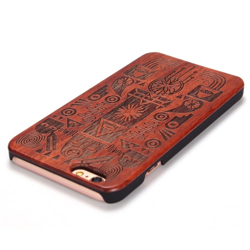 KKmoon Rosewood + PC Phone Case Protective Cover Shell for 5.5 Inches iPhone 6 Plus/6S Plus Eco-friendly Material Stylish Portable Ultrathin Anti-scratch Anti-dust Durable