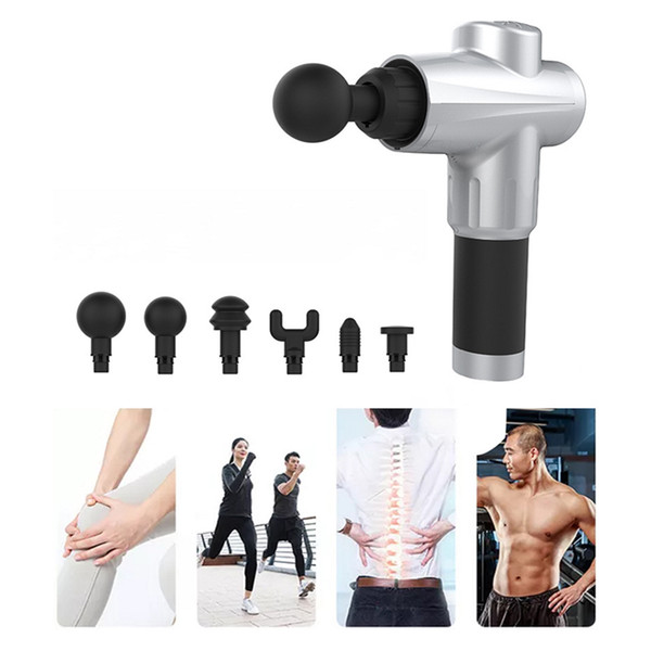 muscle massage gun sport therapy massager body relaxation pain relief slimming shaping massager 6 x massage heads