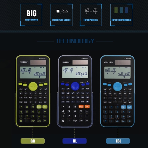 Scientific Function Calculus Calculator Middle School Students Test Colorful Computer