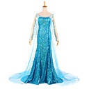 Disfraz de Halloween de princesa Elsa Frozen Lake Mujeres lentejuelas azul