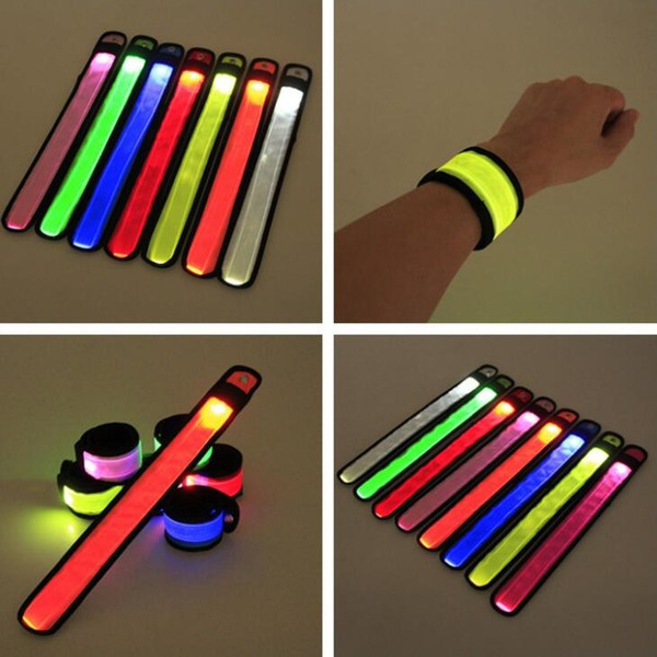 Led Wristband Sport Slap Wrist Strap Bands Light Flash Bracelet Glowng Armband Strap For Party Concert Armband In XMAS Halloween Toy New Hot