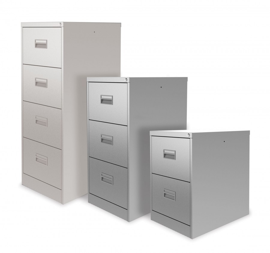 A4 Lockable Filing Cabinet- 4 Drawers- Signal White