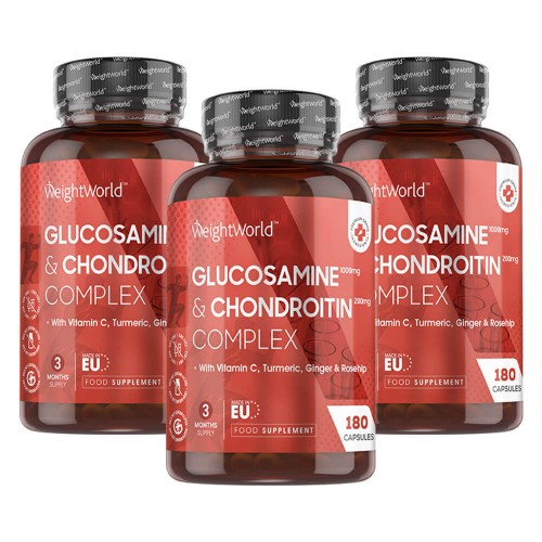 Glucosamine & Chondroïtine - Complément Naturel pour le Soutien des Articulations - 540 gélules - 3 Boîtes