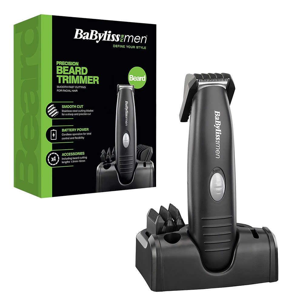 BaByliss Beard & Moustache Hair Trimmer Clipper Inc.l Stand & Batteries - Model 7107U