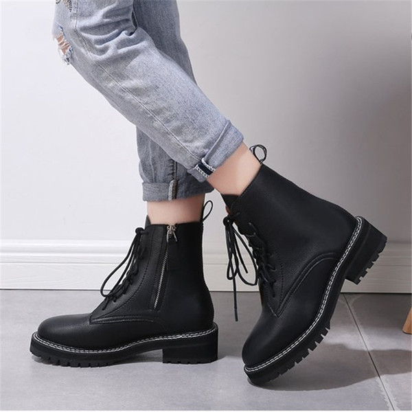 Autumn Winter New Women's Fashion Ankle Boots Women Flat Shoes Comfortable Wear-resistant Waterproof Warm Ankle Boots