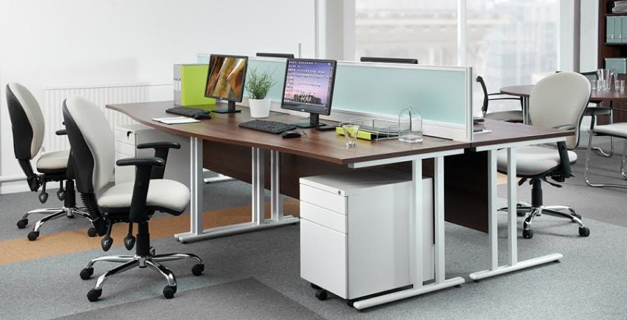 Office Desk 1400mm wide - Choose Desk Top Colour and Leg Colour