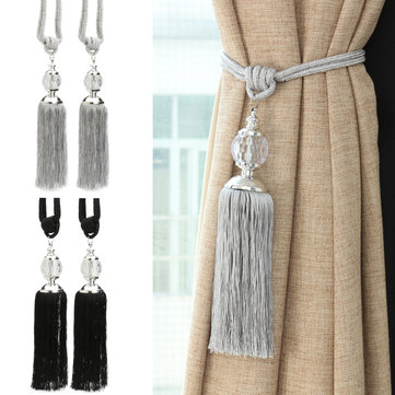 2Pcs New Curtain Tiebacks Luxury Tassel Beaded Tieback