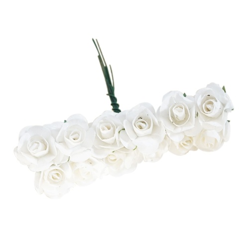 12 Stücke / Bündel 2,5mm Künstliche Papierblumen für Hochzeit Auto Gefälschte Rosen Verwendet