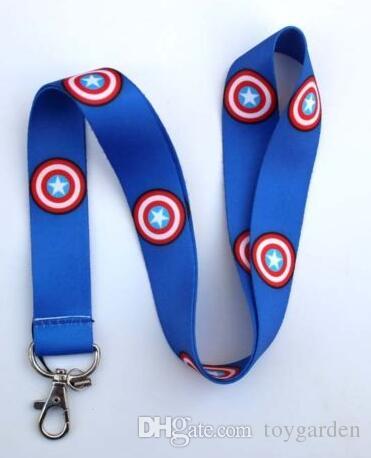 Wholesale New 20 pcs Captain America cartoon mobile Phone lanyard Fashion Gift