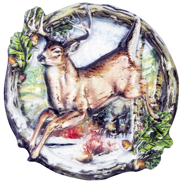 Wachsornament Tiere im Winter 4, farbig, geprägt, 7cm