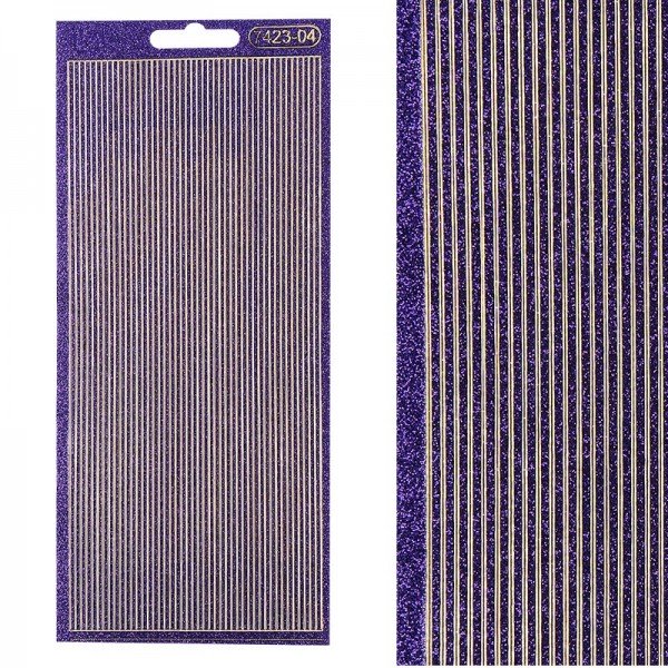Microglitter-Sticker, Linien, 2mm, violett
