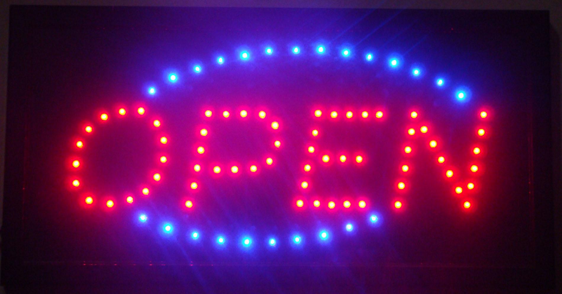 Wholesale Cheap Price Led Open Business Sign With a Chain 19 x 10 Inch