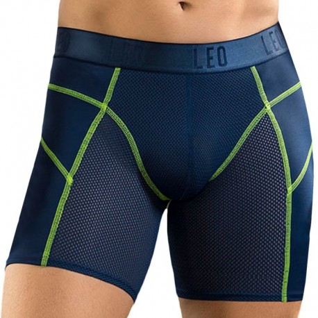 LEO Sport Breathable Mesh Long Boxer - Blue M