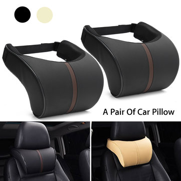 Leather Memory Foam Car Cushion Pillow Headrest
