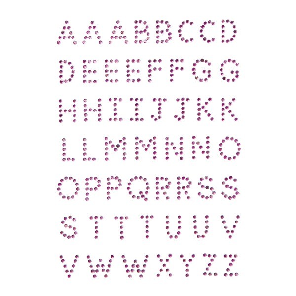 Strass-Alphabet, selbstklebend, pink