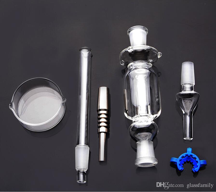 Nectar Collector 1.0 Gift Box with Titanium clear Dish Smoking pipe glass bong 18mm 14mm 10mm