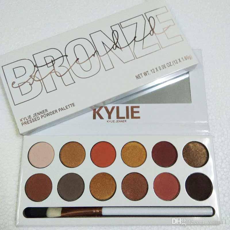 Kylie Eye Shadow 12 Colors Shimmer Stage Makeup Autumn and Winter Makeup Long-lasting With Eyeshadow Brush