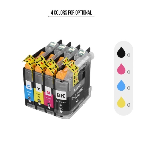 LC-103XL Compatible Ink Cartridge Replacement Ink Tank Yellow for Brother MFC-J4310DW MFC-J285DW J4410DW J4510DW J4610DW J4710DW J6520DW J470DW J475DW J650DW J870DW J875DW J6920DW DCP-J152W Printer