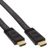 INLINE High Speed HDMI Flachkabel mit Ethernet - Video-/Audio-/Netzwerkkabel - HDMI - HDMI, 19-polig (M) - HDMI, 19-polig (M) - 5,0m - Schwarz (17005F)