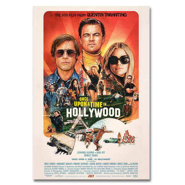 2019 new movie silk poster once upon a time in hollywood retro art prints vintage wall decor pictures quentin tarantino posters