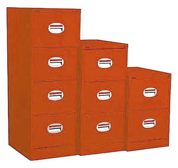 Silverline Kontrax 4 Drawer Filing Cabinet Orange