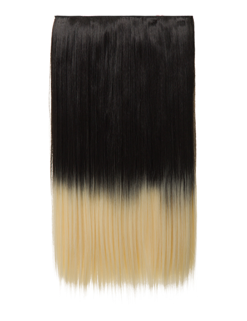 Luxury Ombre One Piece Straight Clip-In Raven to Pure Blonde 2TT613