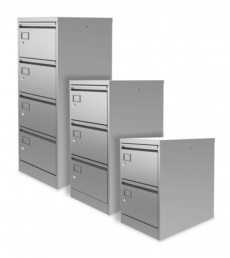 Executive 2 Drawer Filing Cabinet A4 Individual Locking- Light Grey