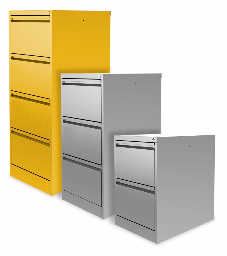 Large Capacity Lockable Filing Cabinet- 4 Drawers- Sunshine Yellow