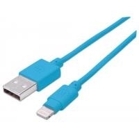 Manhattan iLynk - iPad-/iPhone-/iPod-Lade-/Datenkabel - Lightning / USB2.0 - 30 AWG - USB Typ A, 4-polig (M) - Lightning (M) - 1,0m - (USB/USB2.0) - Blau (391467)
