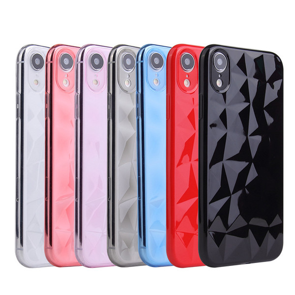 3D Diamond Soft Tpu Phone protection cover for Iphone 6 7 8 X 11 pro max