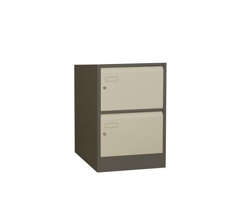 Coffee and Cream Security Filing Cabinet with 2 Individual Locking Drawers