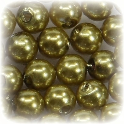 Perlen, rund, Ø6 mm, gold, 50 Stück