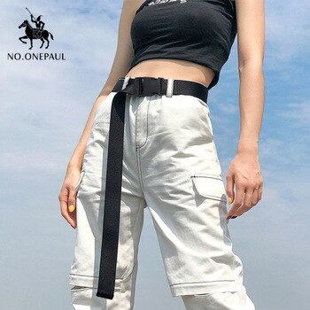 NO.ONEPAUL Women can adjust the  trend comfortable solid color cloth with brand luxury buckle new casual outdoor tactical belt