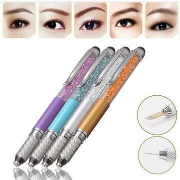 Semi-permanent Crystal Microblading Eyebrow Tattoo Pencil Pen Supplies Stainless Steel